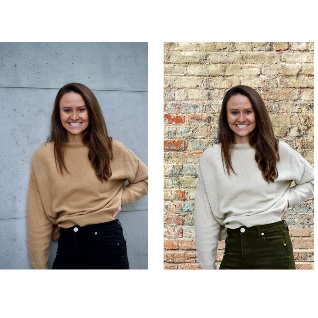 Before and After editing with Canva AI